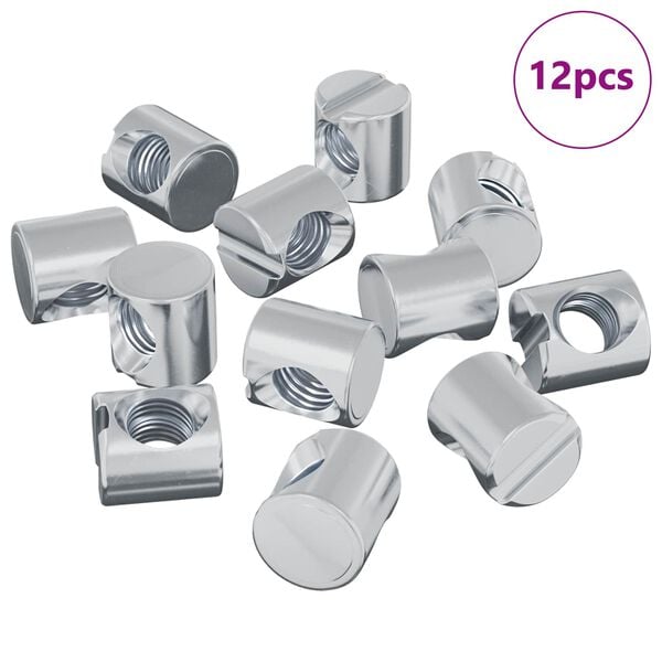 vidaXL Z&aacute;tky 12 pcs Strieborn&aacute; M6 x 12 mm Kov