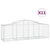 vidaXL Obl&uacute;kov&yacute; gabionov&yacute; k&ocirc;&scaron; 11 ks 200x50x60/80 cm pozinkovan&eacute; železo