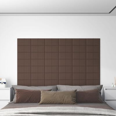 vidaXL Nástenné panely 12 ks sivohnedé 30x15 cm látkové 0,54 m²