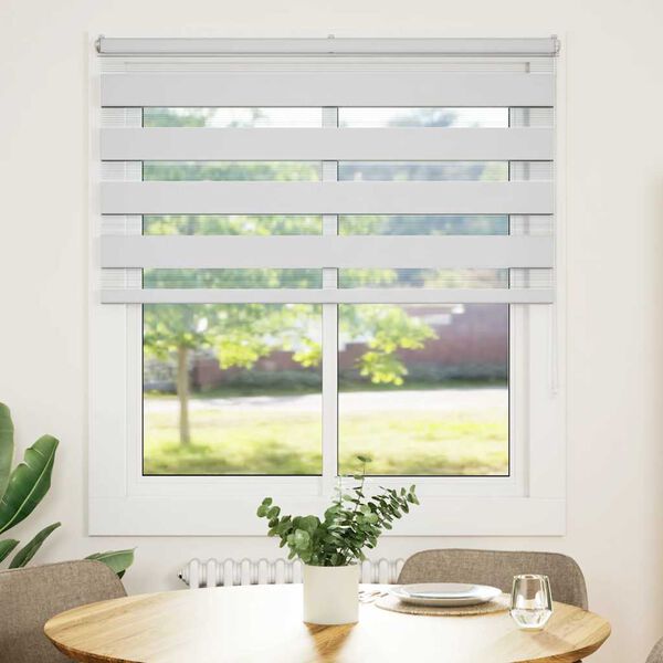 vidaXL Zebra roleta biela 130x100 cm šírka látky 125,9cm polyester