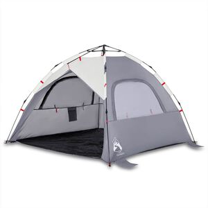 vidaXL Pl&aacute;žov&yacute; stan 3 osoby siv&yacute; r&yacute;chloup&iacute;nac&iacute; vodoodoln&yacute;