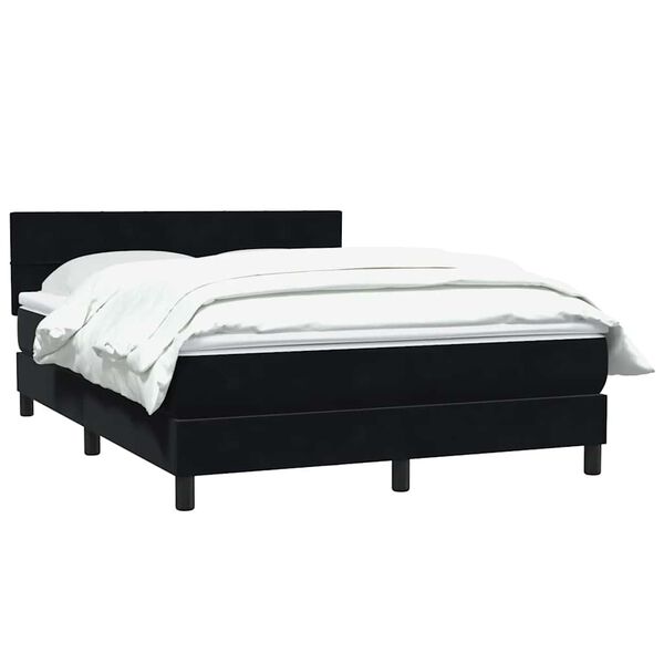 vidaXL Posteľn&yacute; r&aacute;m boxspring s matracom čierny 140x210 cm zamat