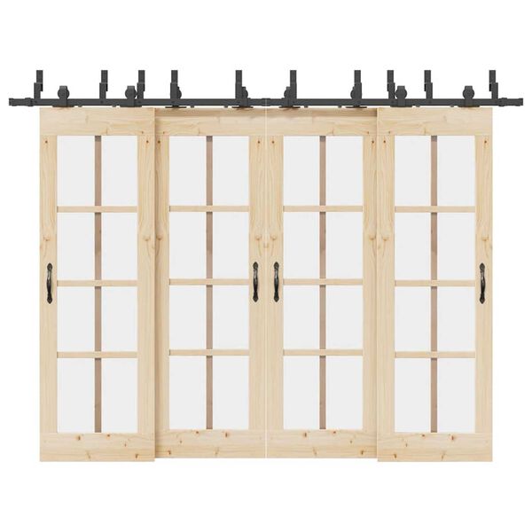 vidaXL Kovanie na posuvn&eacute; dvere čierne 305 cm oceľov&eacute;