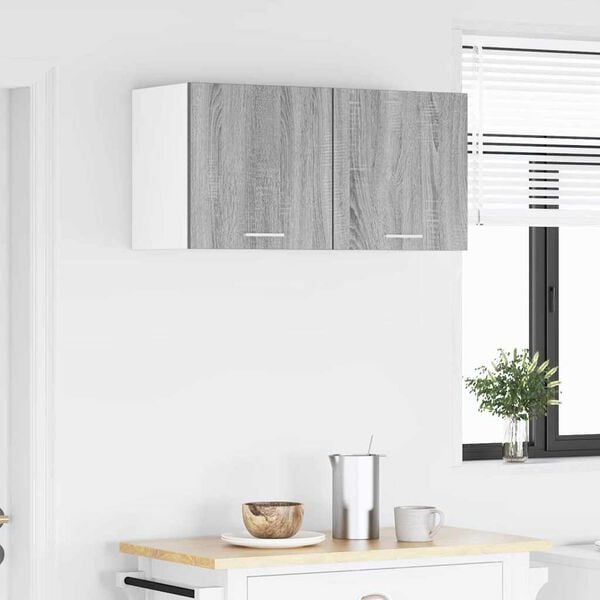 vidaXL Z&aacute;vesn&aacute; skrinka s &uacute;ložiskom Siv&yacute; Sonoma a biela 40 x 31 x 40 cm