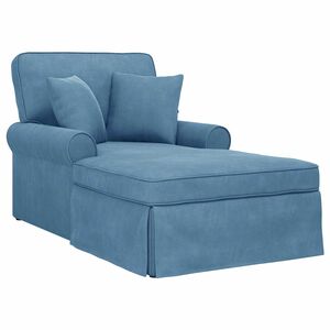vidaXL Pufa s sukňou 3 ks Modr&aacute; Kord&uacute;rov&aacute; tkanina 91 x 157 x 91 cm