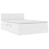 vidaXL Postel s &uacute;ložn&yacute;m prostorem a LED svetlom Čist&aacute; biela Umel&aacute; koža