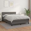 vidaXL Boxspring posteľ s matracom siv&aacute; 140x190 cm umel&aacute; koža