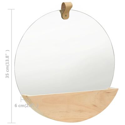 vidaXL Nástenné zrkadlo z masívneho borovicového dreva 35 cm