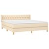 vidaXL Posteľn&yacute; r&aacute;m boxspring s matracom kr&eacute;mov&yacute; 180x200 cm l&aacute;tka