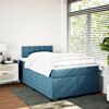 vidaXL Boxspring posteľ s matracom, tmavomodr&aacute; 120x190 cm, zamat
