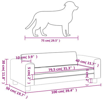vidaXL Pelech pre psa s nadstavcom krémový 100x50x30 cm zamat