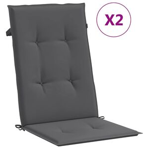 vidaXL Podložky na z&aacute;hradn&eacute; stoličky, vysok&eacute; operadlo 2 ks 120x50x2 cm