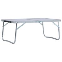 vidaXL Skladací kempingový stôl biely 60x40 cm hliníkový