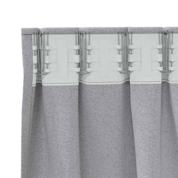 vidaXL Záclony na zatemnenie s krúžkami 2 pcs Svetlosivá 245 x 140 cm