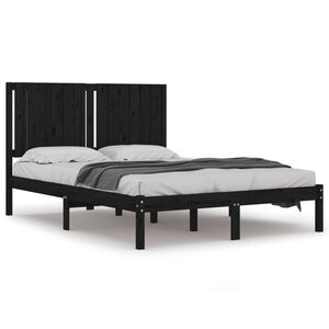 vidaXL Posteľn&yacute; r&aacute;m čierny borovicov&yacute; mas&iacute;v 140x190 cm