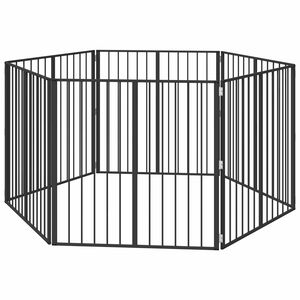 vidaXL Psia br&aacute;na 6 pcs Čierny 100 x 100 cm Pozinkovan&aacute; oceľ