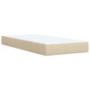 vidaXL Posteľný rám boxspring s matracom krémový 90x190 cm látka