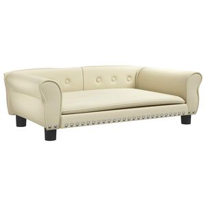 vidaXL Pelech pre psa kr&eacute;mov&yacute; 95x55x30 cm umel&aacute; koža