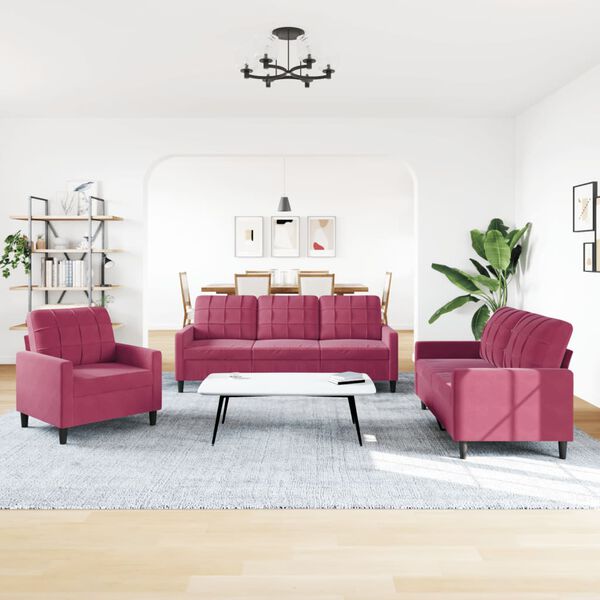 vidaXL 3-dielna sedacia s&uacute;prava s vank&uacute;&scaron;mi v&iacute;nov&aacute; zamat