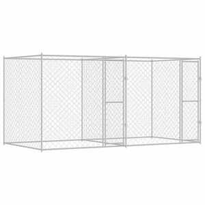 vidaXL Klietka pre psa Strieborn&aacute; 400 x 200 x 200 cm Pozinkovan&aacute; oceľ