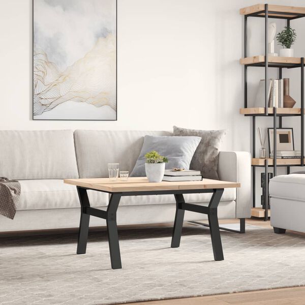 vidaXL Konferenčný stolík v tvare Y 80x80x45,5 cm borovica a oceľ