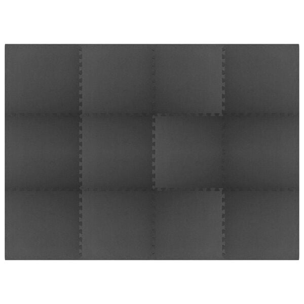 vidaXL Puzzle cvičebn&eacute; podložky 12 pcs Čierna 4,32 ㎡ EVA pena