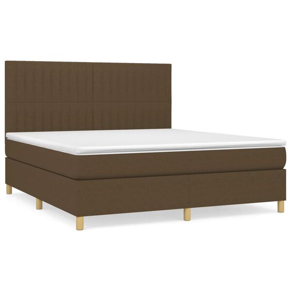 vidaXL Boxspring posteľ s matracom tmavohned&aacute; 160x200 cm l&aacute;tka