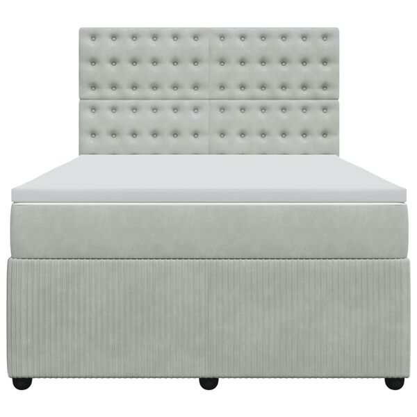 vidaXL Posteľn&yacute; r&aacute;m boxsping s matracom bledosiv&yacute; 160x200 cm zamat