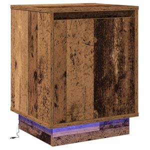 vidaXL Nočn&yacute; stol&iacute;k Star&eacute; drevo 39 x 34,5 x 50 cm Kompozitn&eacute; drevo