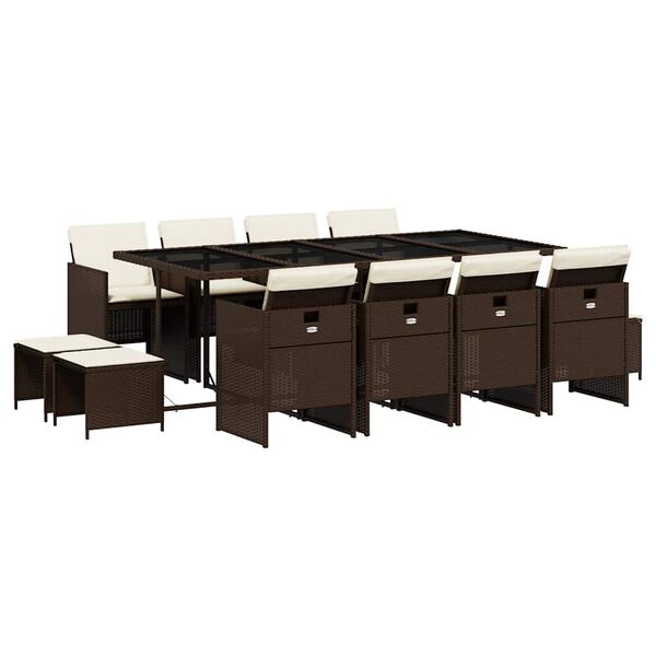 vidaXL 13-dielna z&aacute;hradn&aacute; jed&aacute;lensk&aacute; s&uacute;prava vank&uacute;&scaron;e hned&aacute; polyratan