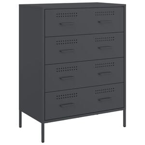 vidaXL Komoda antracitov&aacute; 68x39x89 cm oceľ