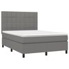 vidaXL Boxspring posteľ s matracom tmavosiv&aacute; 140x190 cm l&aacute;tka
