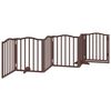 vidaXL Brána pre psa s dverami sklad. 6pan. hnedá dub topoľové drevo