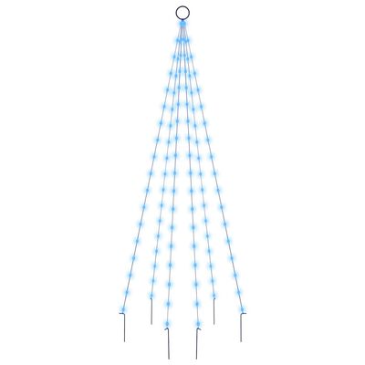vidaXL Vianočný stromček na tyč 108 modrých LED 180 cm
