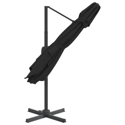 vidaXL Dvojitý konzolový dáždnik čierny 400x300 cm