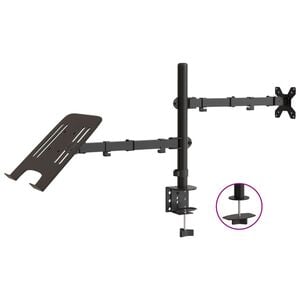 vidaXL Držiak monitora čierny oceľov&yacute; VESA 75/100 mm