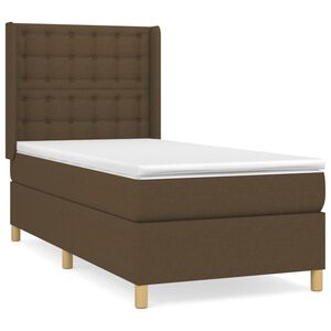 vidaXL Boxspring posteľ s matracom tmavohned&aacute; 90x190 cm l&aacute;tka