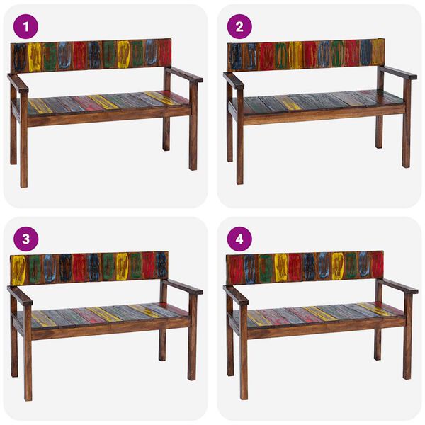 vidaXL Jedálenské stoličky 4 ks recyklovaný masív