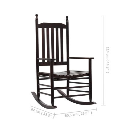vidaXL Hojdacie kreslo so zaobleným sedadlom, hnedé, topoľové drevo
