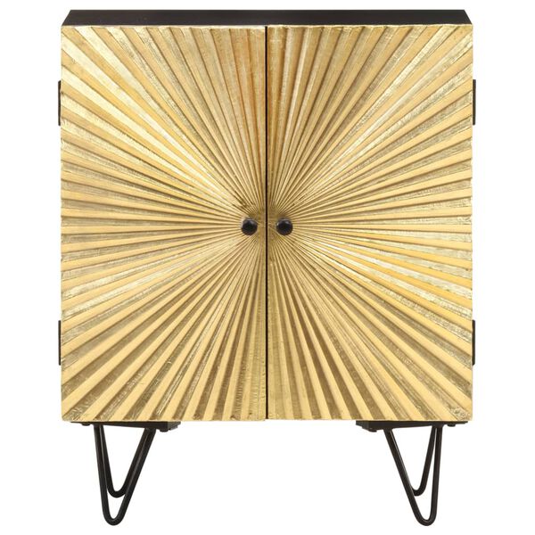 vidaXL Komoda s mosadznými dvierkami 60x30x74 cm, mangový masív
