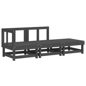 vidaXL 3-dielna z&aacute;hradn&aacute; sedacia s&uacute;prava siv&aacute; borovicov&yacute; mas&iacute;v