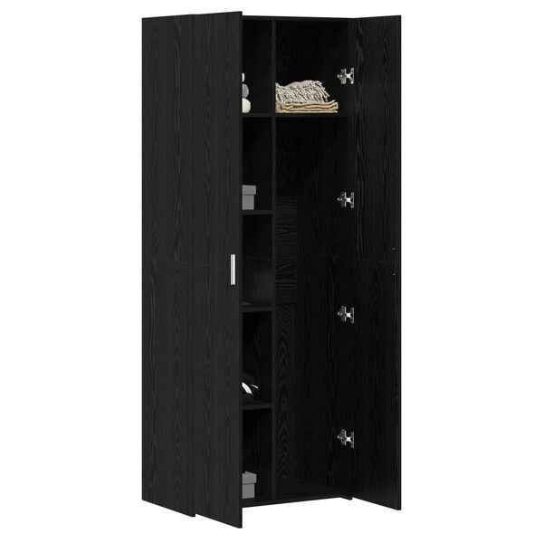 vidaXL Highboard Čierny dub 70 x 42.5 x 185 cm Kompozitn&eacute; drevo