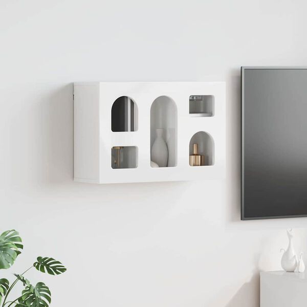 vidaXL Z&aacute;vesn&aacute; skrinka s poličkou Vysok&yacute; lesk bielej 60 x 20 x 40 cm