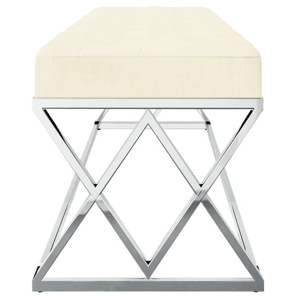 vidaXL Lavička kr&eacute;mov&aacute; zamat a nehrdzavej&uacute;ca oceľ