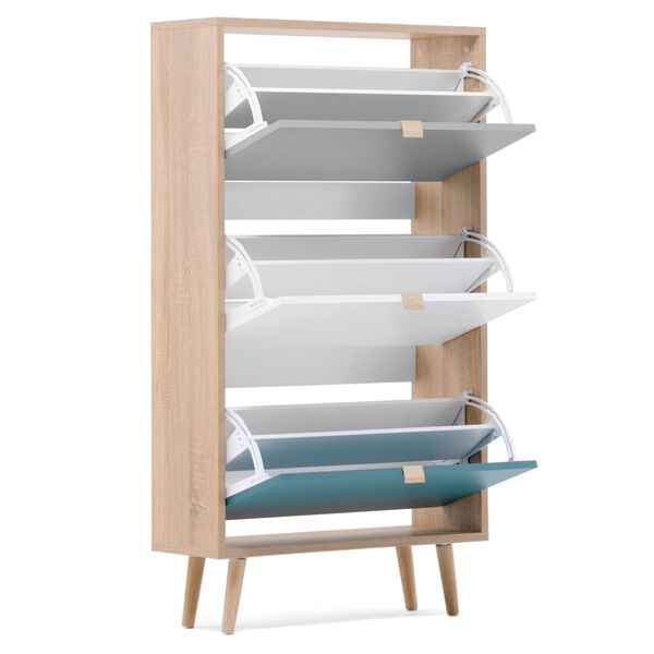 Finori Skrinka na topánky C-uba 42, dub sonoma, trojfarebná