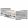 vidaXL Posteľný rám s predným a zadným čelom, sivá sonoma 90x190 cm