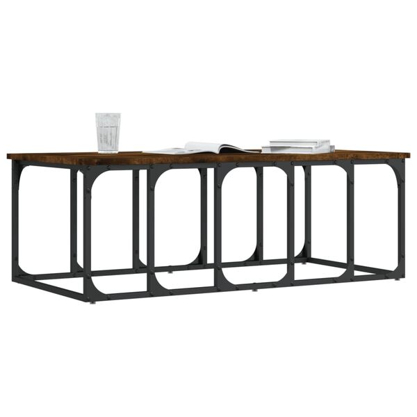 vidaXL Konferenčn&yacute; stol&iacute;k dymov&yacute; dub 100x50x35,5 cm kompozitn&eacute; drevo