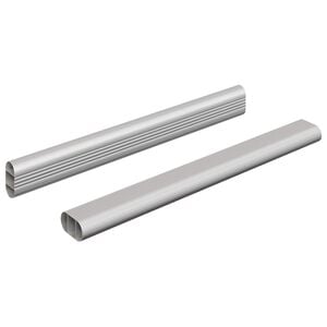 vidaXL Tyč do skrine 2 pcs Strieborn&aacute; 264 x 15 x 29 mm