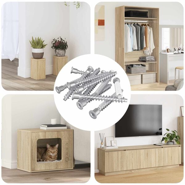 vidaXL Potvrden&eacute; skrutky 12 pcs Strieborn&aacute; &Oslash;7 x 58 mm Kov