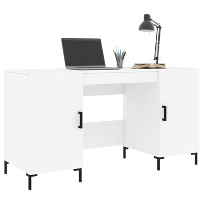 vidaXL Stôl biely 140x50x75 cm kompozitné drevo